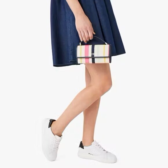 NWT Kate Spade Roulette Breezy Stripe Crossbody Shoulder PWR00462 Top Handle - Picture 4 of 9